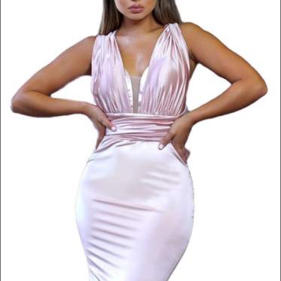 Portia and Scarlett satin mermaid gown - Picture 3 of 8